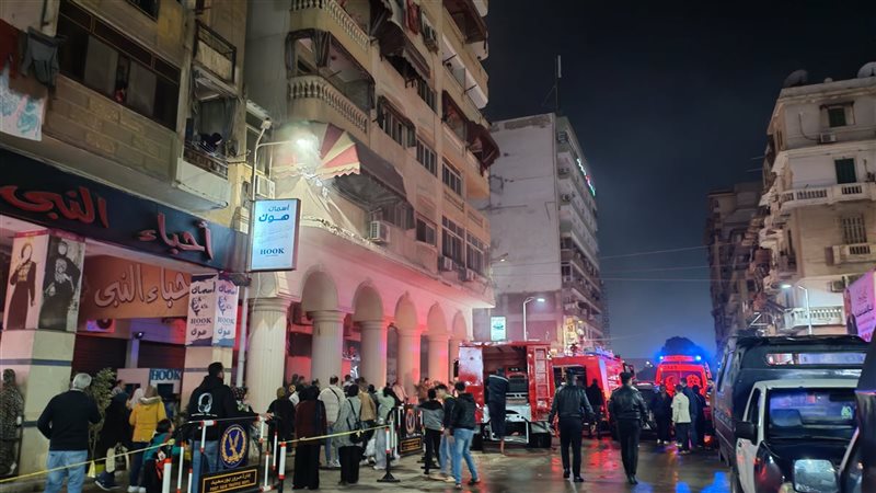 حريق مطعم شهير ببورسعيد