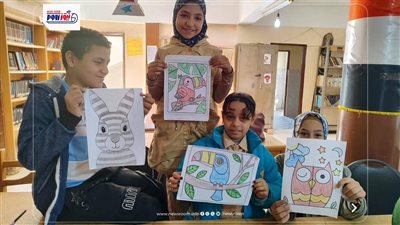 ألوان تبهج القلوب وتحرر طاقة الأطفال ورش رسم وتلوين في مكتبة اللاهون بالفيوم