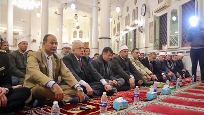 قيادات محافظة دمياط يشهدون الاحتفال بذكرى الإسراء والمعراج بالمسجد الجديد