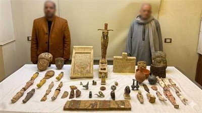سقوط تاجري آثار بالمنيا وبحوزتهما 53 قطعة من العصور القديمة