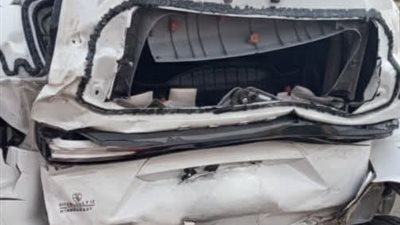 العربيه بقيت خردة|إصابة 4 في حادث تصادم سيارة ملاكي ونقل بطريق القاهرة السويس