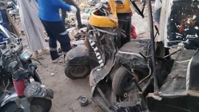 بالاسماء..حادث تصادم توكتوكين بساحل سليم يسفر عن إصابة 6 أشخاص