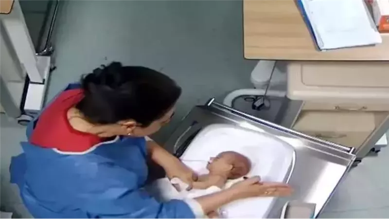 ممرضة تعتدي على رضيعة