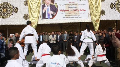 محافظ بني سويف وأعضاء مجلس النواب يشهدان فعاليات اليوم السكاني بقرية بلفيا