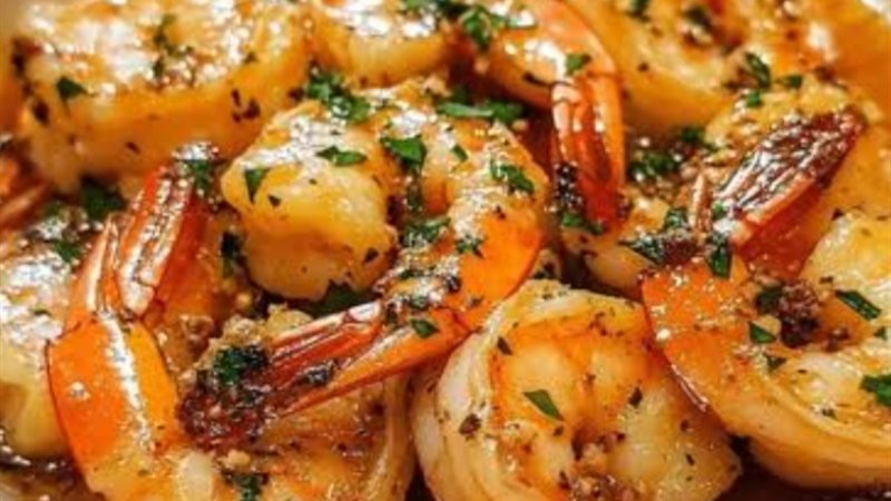 الجمبري بالثوم والزبدة