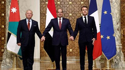 لا للتهجير ونعم للإعمار .. بيان مصري أردني فرنسي فى قمة القاهرة 