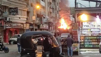 حريق هائل يلتهم 3 أكشاك بمنطقة العباسي في المحلة الكبرى