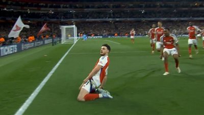 رايس يضع قدمًا لآرسنال في نصف نهائي دوري أبطال أوروبا 