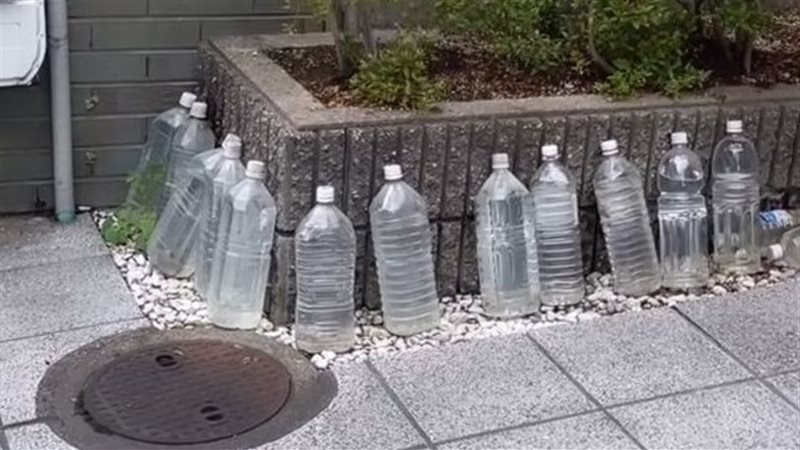 زجاجات مياه في شوارع