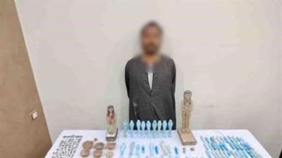 عصور فرعونية ويونانية.. سقوط تاجر آثار بحوزته 509 قطعة في أسيوط