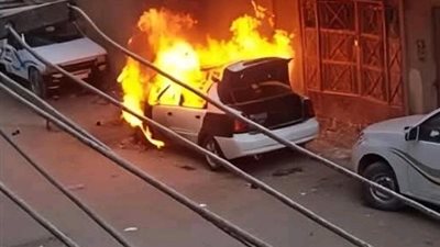 السيطرة على حريق سيارة أجرة بمنطقة المعلمين في أسيوط دون إصابات