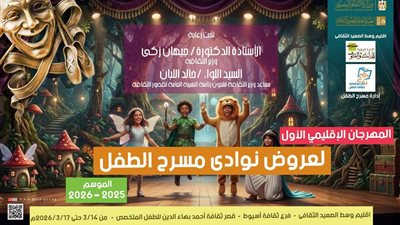  أسيوط: اليوم انطلاق مهرجان عروض نوادي مسرح الطفل بقصر ثقافة أحمد بهاء الدين