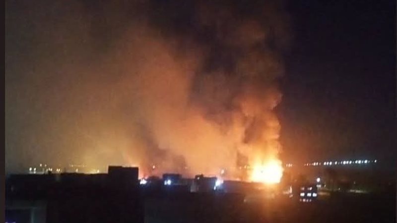 حريق في منطقة زراعية