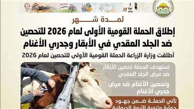 لمدة شهر.. الزراعة تطلق الحملة القومية الأولى لتحصين الماشية بجميع المحافظات