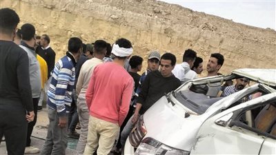 إصابة ووفاة 9 أشخاص فى حادث انقلاب ميكروباص باتجاه حلوان