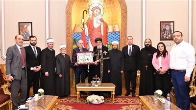 البابا تواضروس الثاني يستقبل قاضي قضاة فلسطين ومفتي القدس 