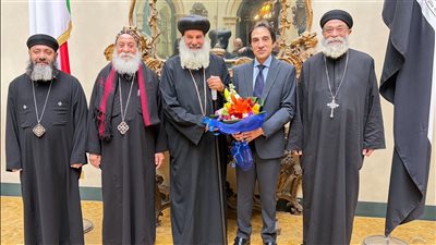 الأنبا برنابا يهنئ سفير مصر بروما بمناسبة عيد الفطر