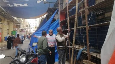 التحفظ على 52 حالة إشغال  بحملة مكبرة في المنشية بالإسكندرية 