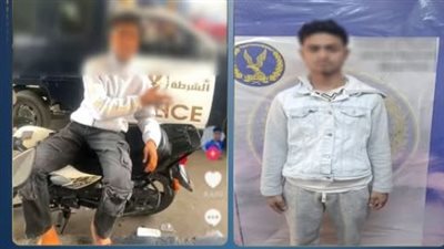 القبض على المتهم بالتلويح بإشارات خارجه بيده أمام سيارات الشرطة بالقاهرة 