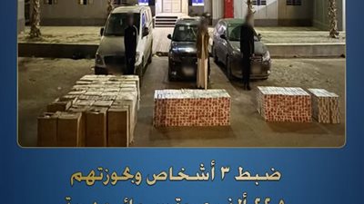ضربة لتجار الكيف.. ضبط 3 متهمين وبحوزتهم 22 ألف علبة سجائر بالعلمين