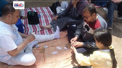 بيلعبوا كوتشينة على الأرض بحديقة حيوان الفيوم.. شم النسيم حاجة تانية