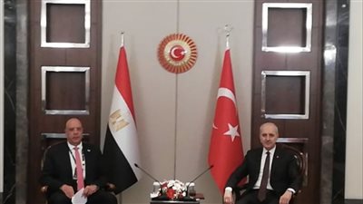 المستشار هشام بدوى رئيس مجلس النواب يلتقي رئيس الجمعية الوطنية التركية