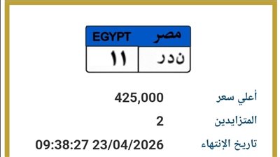 لمحبي التميز.. سعر لوحة «ن د ر 11» يتجاوز 425 ألف جنيه