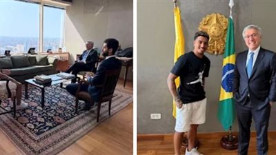 السفير البرازيلي في مصر يستقبل خوان بيزيرا نجم الزمالك