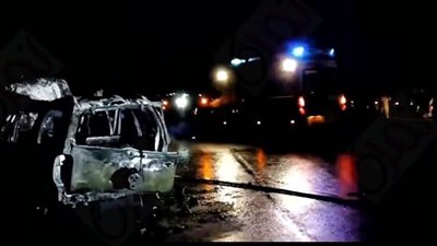 وفاة شخصين وإصابة آخر في حادث تصادم واشتعال سيارة بطريق الإسماعيلية السويس