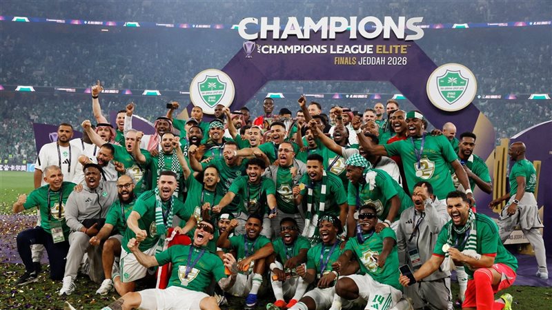 احتفال لاعبو الأهلي