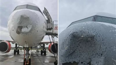 بولندا.. عاصفة برد تمزق طائرة إيرباص A320 وتخرجها من الخدمة مؤقتا
