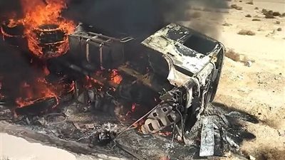 إصابة سائق ومساعده في انقلاب سيارة نقل على طريق الزعفرانة – بني سويف