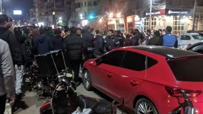 تصادم دراجة نارية تسير عكس الاتجاه بسيارة ملاكي بالمحلة الكبرى
