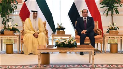 الصور الأولى من لقاء الرئيس السيسي وولي العهد الكويتي اليوم