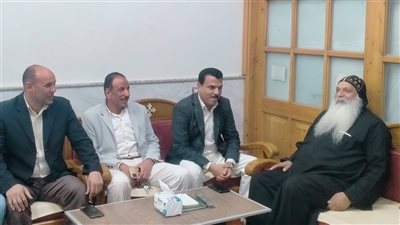 رئيس مركز أبشواى يزور كنيسة ماري جرجس للتهنئة بعيد القيامة المجيد