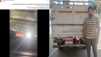 القبض على سائق سيارة نصف نقل ثبت عالى الإضاءة بالخلف في القاهرة