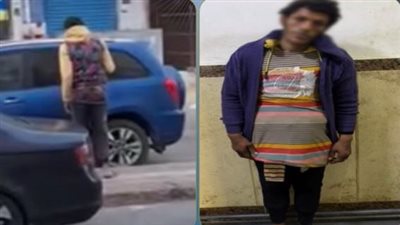 ضبط شخص غير متزن نفسيا ظهر في فيديو يحطم سيارة بمطروح