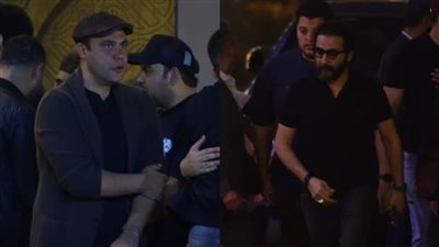 أحمد حلمي ومحمد إمام يقدمان واجب العزاء في والد حمدي الميرغني |فيديو