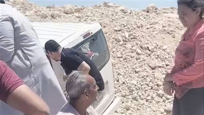 إصابة 7 أشخاص فى حادث تصادم سيارتين على الصحراوي الغربي بقنا 