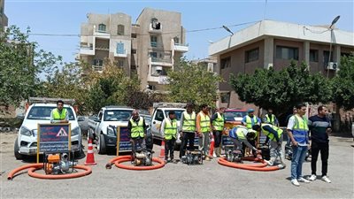 اصطفاف مفاجئ بمدينة العبور للتأكد من الجاهزية الكاملة لمواجهة الطوارئ
