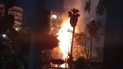 الحماية المدنية تسيطر على حريق بحديقة دار العلوم بالسيدة زينب |صور