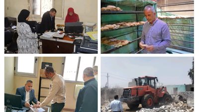 بنى سويف|تحرير 17 مخالفة لمخابز ناصر ورفع 312 حالة إشغال بمركز ومدينة ببا 
