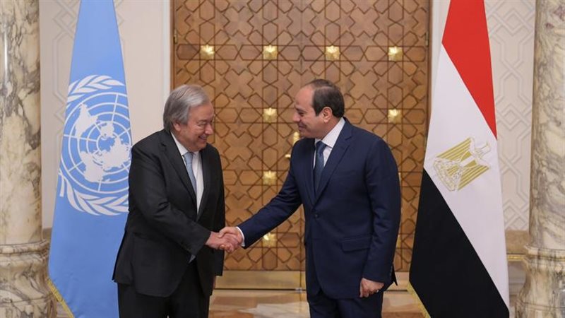 السيسي مع جوتيريش