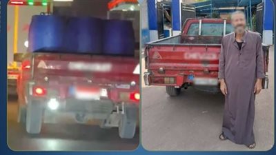 القبض على سائق ربع نقل لاتهامه بتثبيت كشاف عالى الإضاءة فى السيارة بالغربية