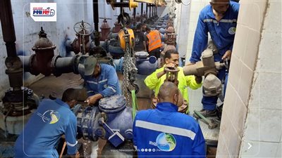 رئيس مياه الفيوم يترأس أعمال الصيانة الوقائية بعنبر الطلمبات النقية  