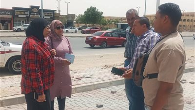 متابعة أعمال التطوير الشامل بمدينة الصباح بحي فيصل لرفع كفاءة الشوارع والمحاور