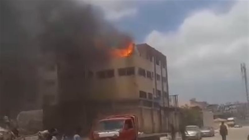 حريق مصنع كراتين