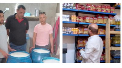 بنى سويف| ضبط 5 أطنان أعلاف مجهولة المصدر و1000 لتر ألبان غير صالحة