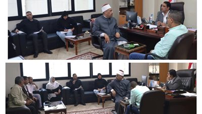 بنى سويف: بحث مستجدات مشروع تطوير ورفع كفاءة مسجد السيدة حورية