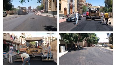 بني سويف : تواصل أعمال صيانة ورفع كفاءة طرق لتحسين الحركة المرورية |صور 